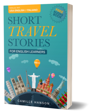 The book cover features landmarks like the Colosseum, Eiffel Tower, and Christ the Redeemer, with hot air balloons and clouds above them.
