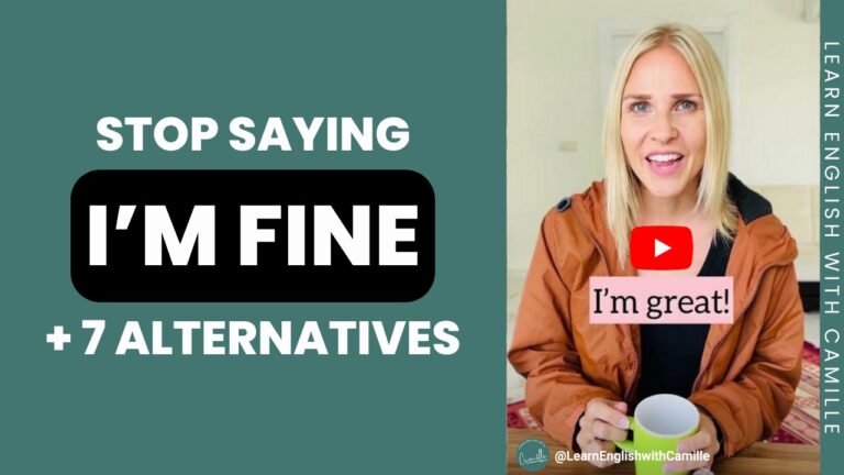 Alternatives to I'm fine in English